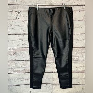 RALPH LAUREN Faux Leather Front Leggings Black-16
